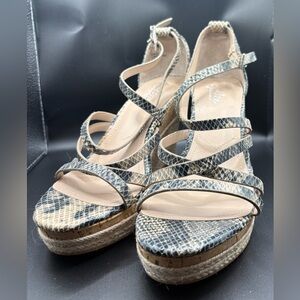 Snakeskin Patterned Wedges